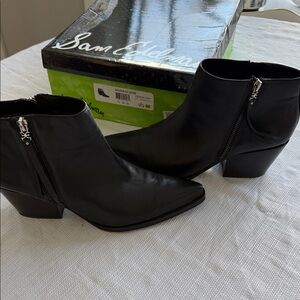 Sam Edelman Black Leather Ankle Booties